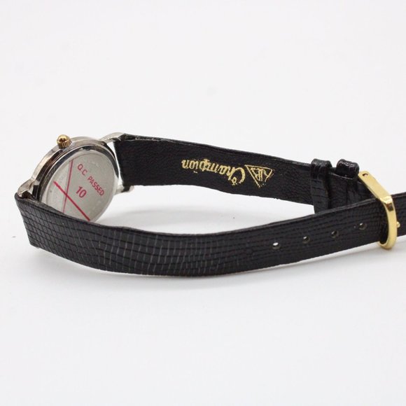 J.B Champion Watch Womens Silver Tone Stainless Steel Classic Black Round Dial - Picture 7 of 8